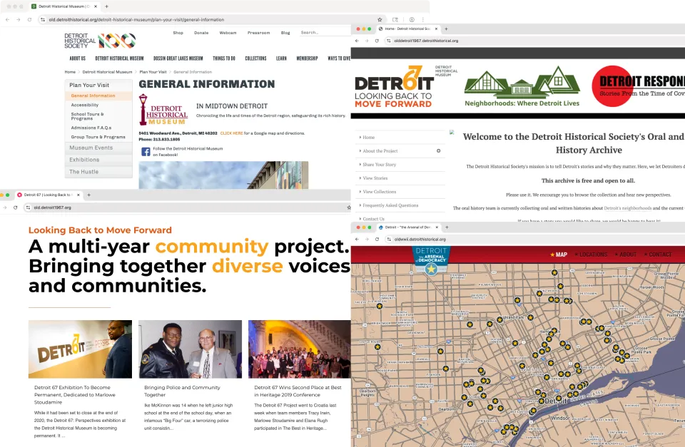Detroit Historical Society - Old websites screenshots