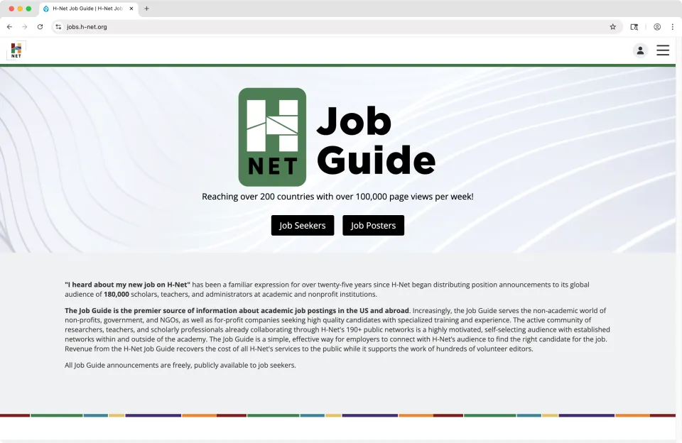 H-Net Job Guide screenshot: Home Page